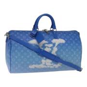 Pre-owned Canvas travel-bags Louis Vuitton Vintage , Blue , Dames