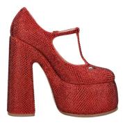 Met Hak Rood Casadei , Red , Dames