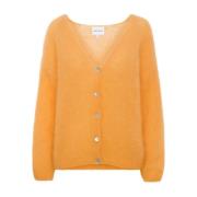 Batik-geïnspireerde Mohair Cardigan American Dreams , Orange , Dames