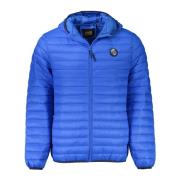 Blauwe Hoodie met Zakken en Logo Cavalli Class , Blue , Heren