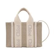 Grijze Woody Mini Tote Tas Chloé , Gray , Dames