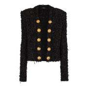 Tweedjasje met rand-tot-rand Balmain , Black , Dames