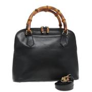 Pre-owned Leather handbags Gucci Vintage , Black , Dames