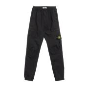 Reguliere Taps Toelopende Broek in Zwart Stone Island , Black , Heren