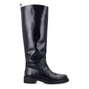 Zwarte Gesloten Leren Rijlaarzen Stuart Weitzman , Black , Dames