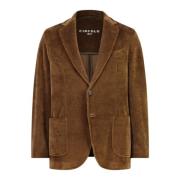 Slim Fit Jas met Fluweel-Look Circolo 1901 , Brown , Heren