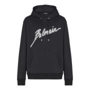 Geborduurde Bamain Letter hoodie Balmain , Black , Heren