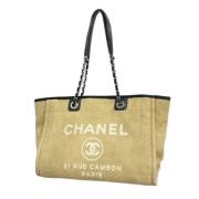 Pre-owned Canvas totes Chanel Vintage , Beige , Dames