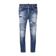 Gebleekte cropped slim-fit jeans Dsquared2 , Blue , Dames