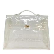 Pre-owned Vinyl handbags Hermès Vintage , White , Dames