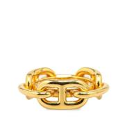 Pre-owned Metal rings Hermès Vintage , Yellow , Dames