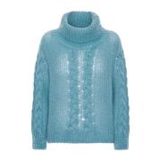 Regenboog Kabelgebreide Coltrui Sweater American Dreams , Blue , Dames