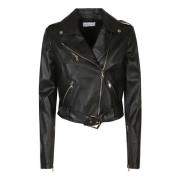 Zwarte Biker Jas Patrizia Pepe , Black , Dames