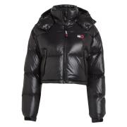 Cropped Puffer Jas Tommy Hilfiger , Black , Dames