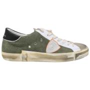 Lage Top Militaire Witte Sneakers Philippe Model , Green , Heren