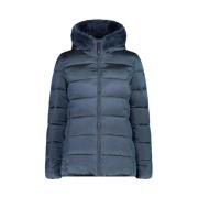 Blauwe Winterjas met Synthetische Bont CMP , Blue , Dames