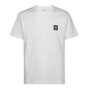 Logo T-shirt Casual Mode Stone Island , White , Heren