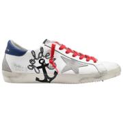 Superstar White Grey Star Sneakers Golden Goose , White , Heren