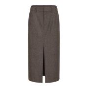 Midi Rok met Voor Split Bruin Heartmade , Brown , Dames