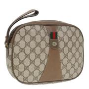 Pre-owned Leather clutches Gucci Vintage , Beige , Dames