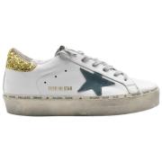 Witte en gouden glitter sneakers Golden Goose , White , Dames