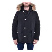 Afneembare Bont Arctische Anorak Woolrich , Black , Heren