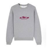 Geborduurde katoenen sweatshirt met ronde hals Maison Kitsuné , Gray ,...