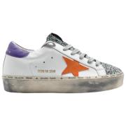 Witte Glitter Violet Oranje Sneakers Golden Goose , White , Dames