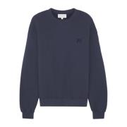 Geborduurde Foxy Patch Katoenen Sweatshirt Maison Kitsuné , Blue , Her...