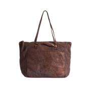 Handgemaakte Leren Tote Tas Malababa , Brown , Dames