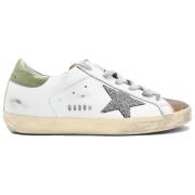 Witte Croco Print Sneakers met Kristalster Golden Goose , White , Dame...