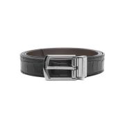 Zwart Krokodileffect Omkeerbare Riem Michael Kors , Black , Heren