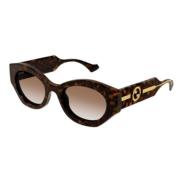 Stijlvolle zonnebril voor modieuze looks Gucci , Brown , Dames