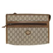 Pre-owned Leather clutches Gucci Vintage , Beige , Dames