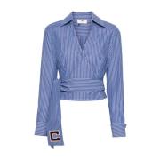 Stijlvolle Blouses Collectie Elisabetta Franchi , Blue , Dames