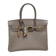 Pre-owned Leather handbags Hermès Vintage , Gray , Dames