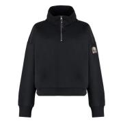 Katoenen sweatshirt met logopatch Parajumpers , Black , Dames