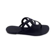 Pre-owned Rubber sandals Hermès Vintage , Black , Dames