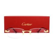 Elegante Rechthoekige Bril Cartier , Yellow , Unisex