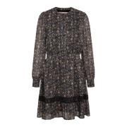 Zwarte Smock Jurk met Gerimpelde Mouwen RUE de Femme , Black , Dames