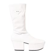 Verhoogde Platformlaarzen Prada , White , Dames