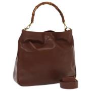 Pre-owned Leather gucci-bags Gucci Vintage , Brown , Dames