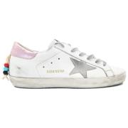 Superstar White and Pink Sneakers Golden Goose , White , Dames