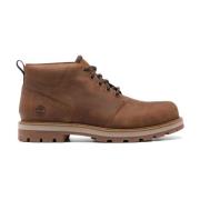 Bruine leren veterschoenen met middelhoge top Timberland , Brown , Her...