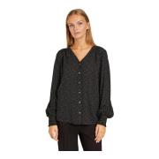 Stijlvol Zwart Overhemd met Smock Manchetten RUE de Femme , Black , Da...