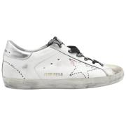 Witte Zilveren Ster Sneakers Golden Goose , White , Dames