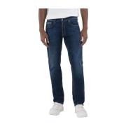 Blauwe Denim Casual Trendy Jeans Replay , Blue , Heren