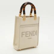 Pre-owned Leather totes Fendi Vintage , White , Dames