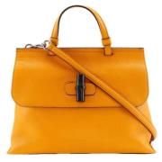 Pre-owned Leather handbags Gucci Vintage , Orange , Dames