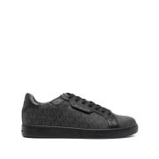 Monogram Print Zwarte Sneakers Michael Kors , Black , Heren